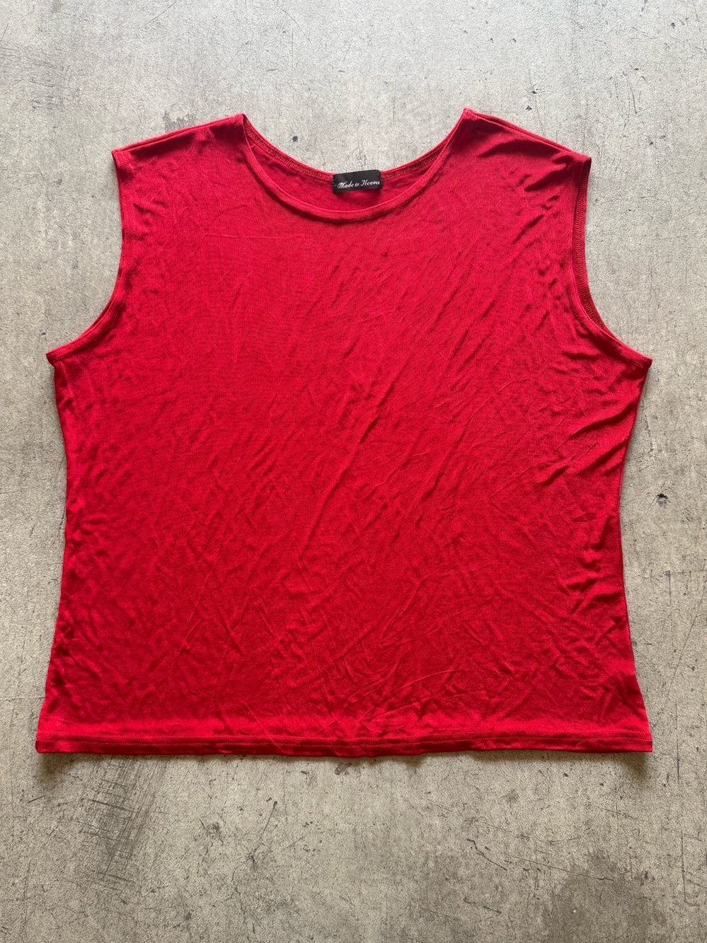 Made In Heaven - Slinky Classic Ribbed Red Tank Top - 2X